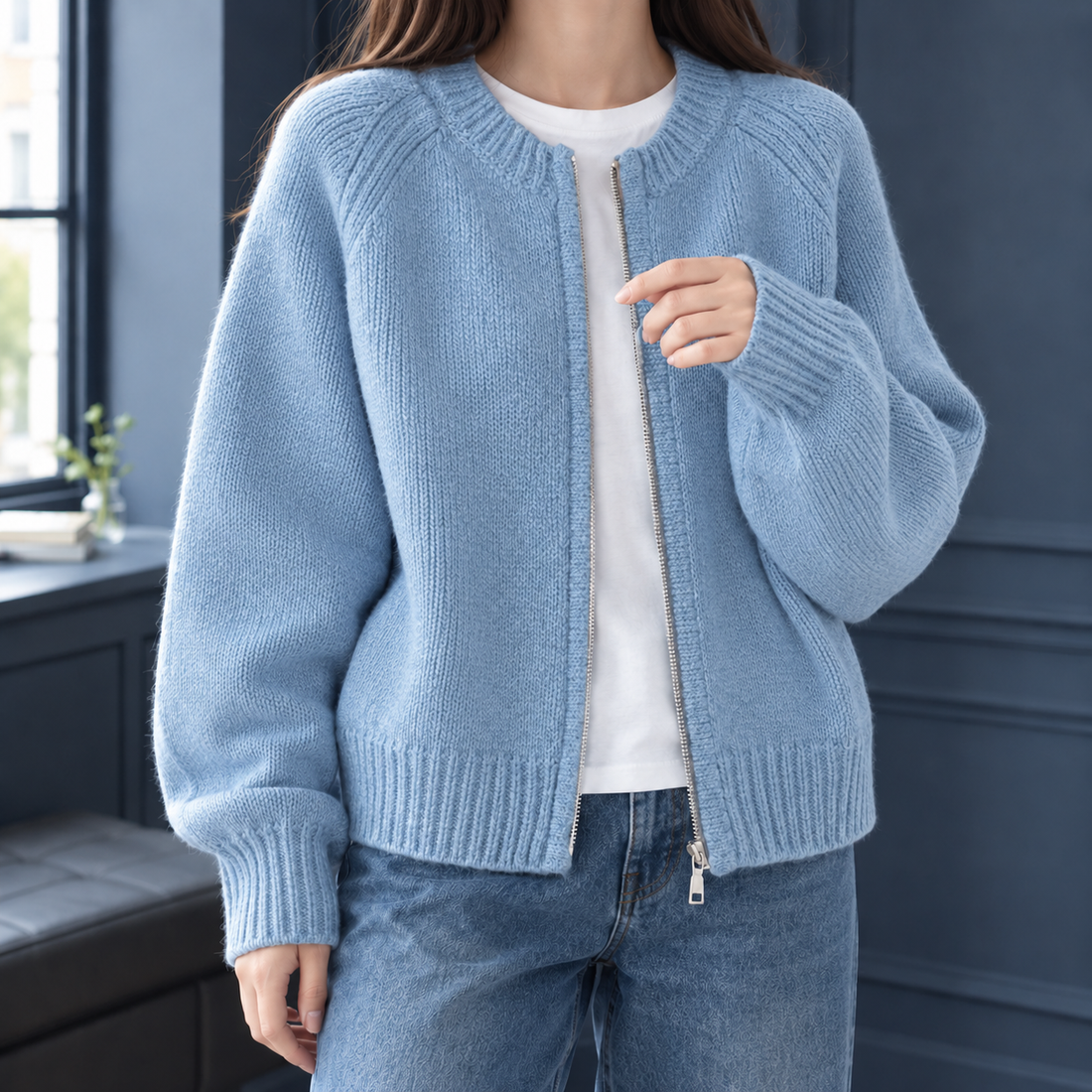 Heidi Relaxed Cardigan - Sky Blue