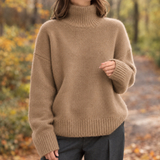 Brooke-Sage Turtleneck Sweater - Brown