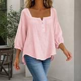 Valencia Square Neck Blouse - Pink