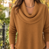 Eva-Claire Cowl Neck Sweater - Brown