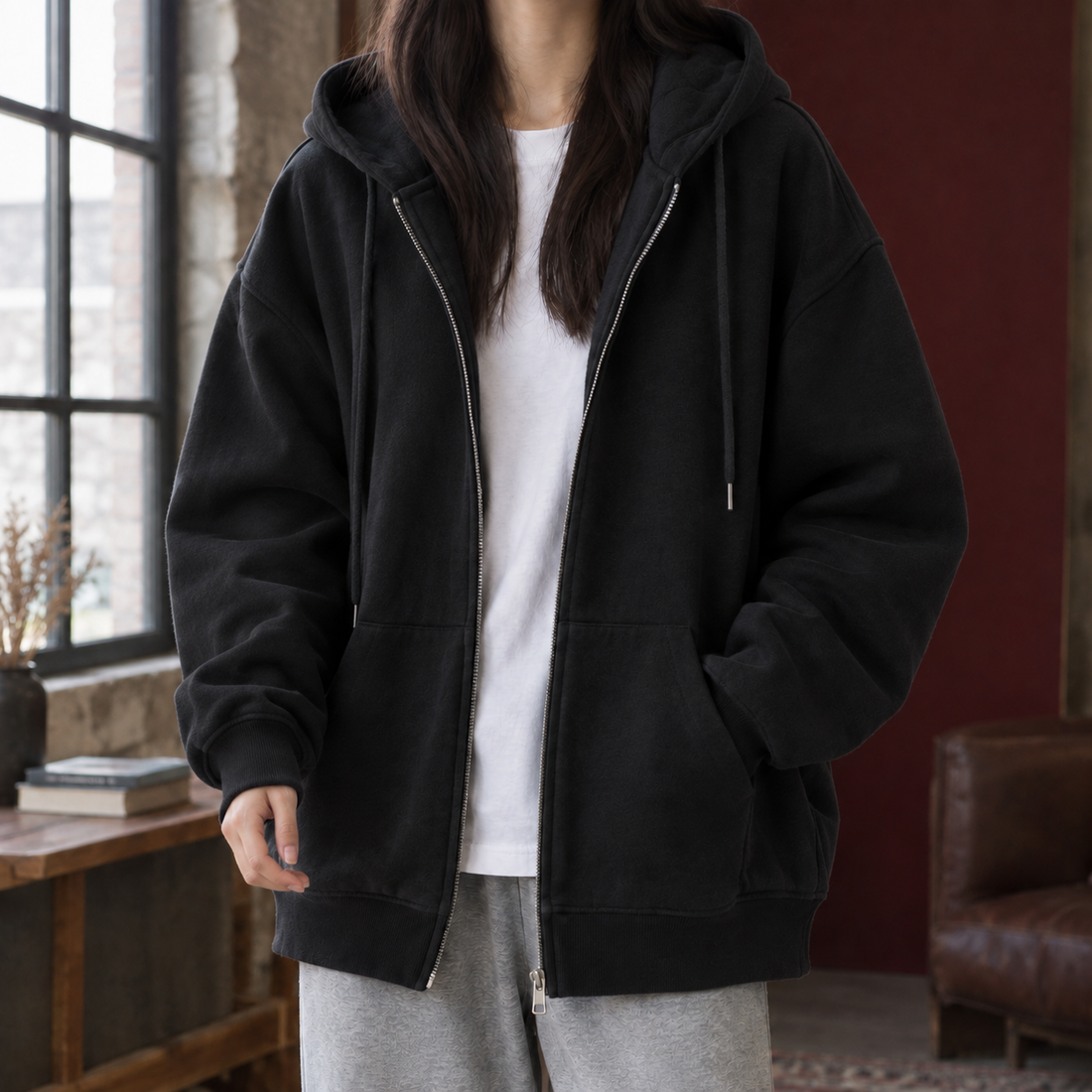 Lola-Hope Oversized Hoodie - Black