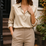 Hallie-Jade Satin Blouse - Gold