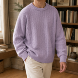 Marco Cable Knit Sweater - Light Purple