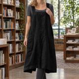 Yara-Pearl Pinafore Dress - Black