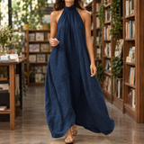Ascelin-Rae Halter Maxi Dress - Navy Blue