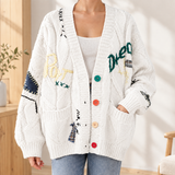 Azalea-Claire Embroidered Cardigan - White