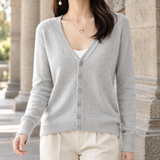 Ghislaine V-Neck Jacket - Light Gray