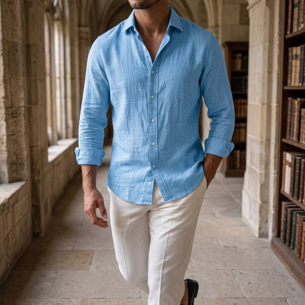 Hudson Textured Shirt - Blue