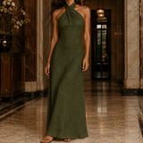 Apolline Halter Maxi Dress - Green