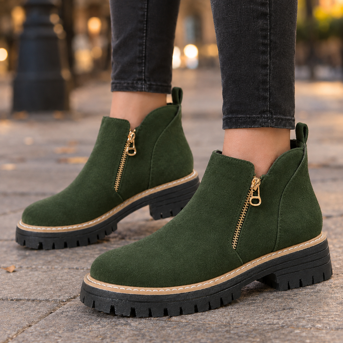 Piccini Side Zip Boots - Green