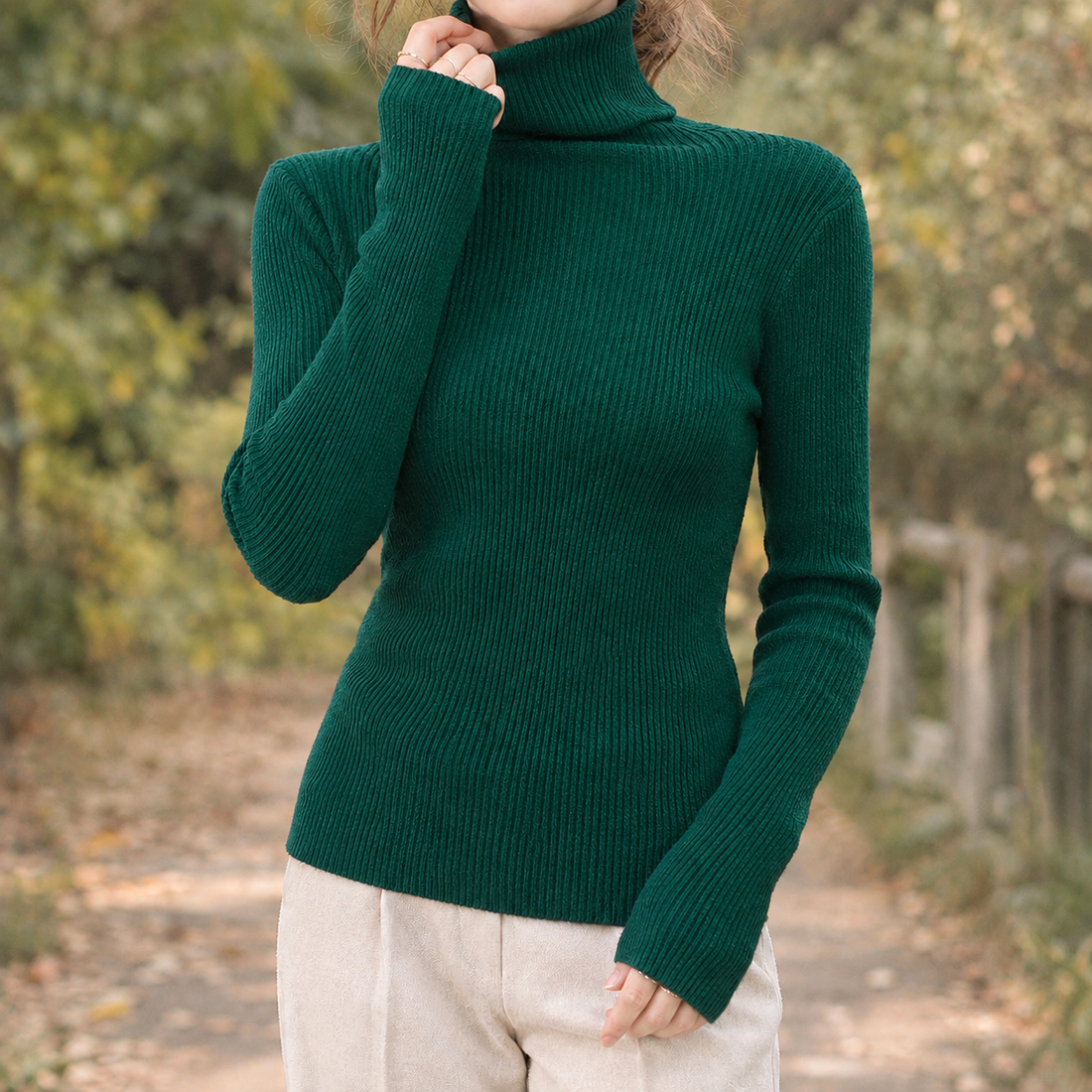 Valerie-Sage Turtleneck Sweater - Dark Green