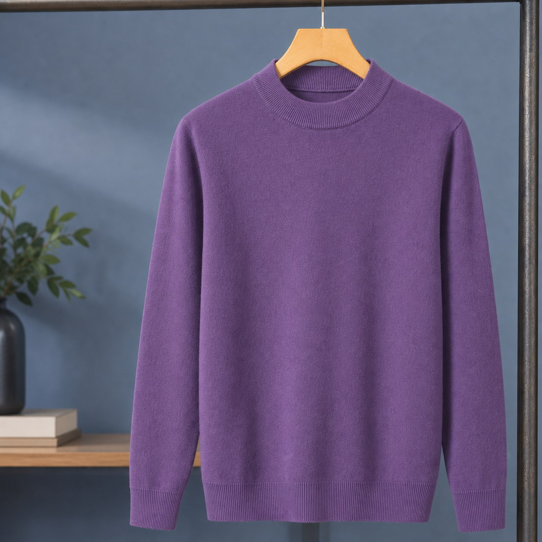 Valentin Mock Neck Sweater - Purple