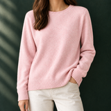Nicole-Pearl Cashmere Sweater - Flower Pink