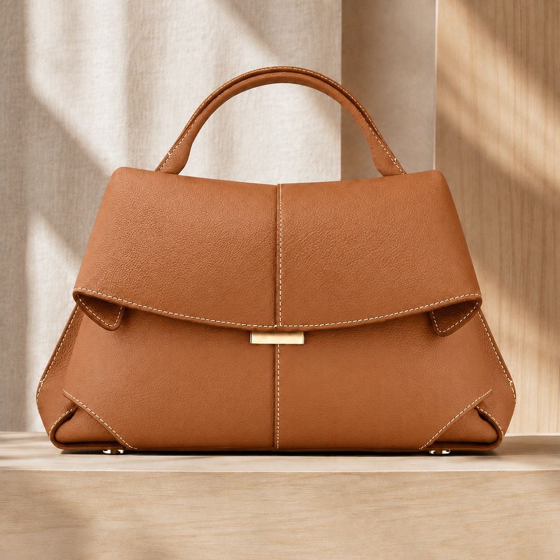 Matera Sculpted Handbag - Brown