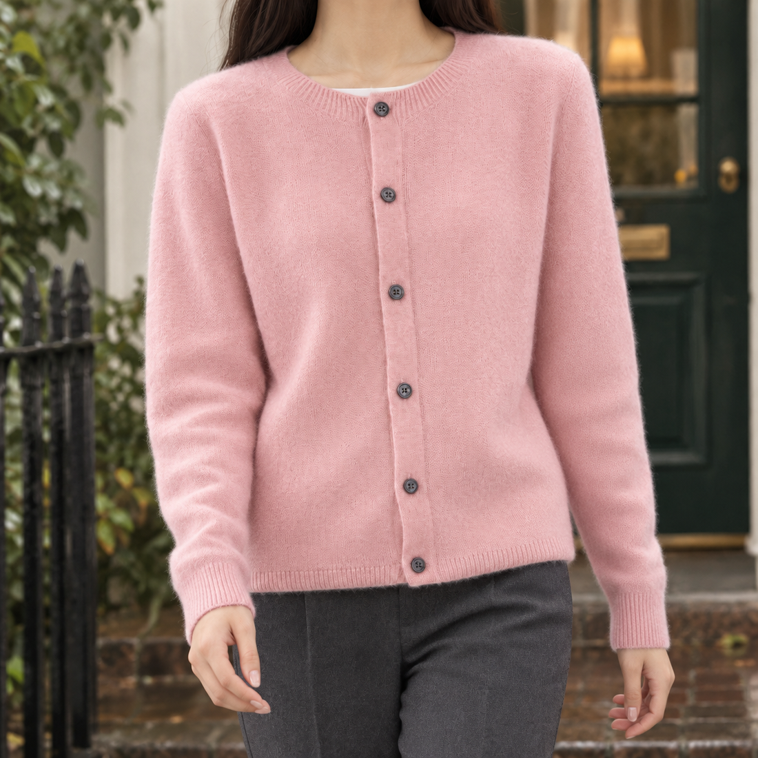 Isabeau-Eve Wool Cardigan - Pink