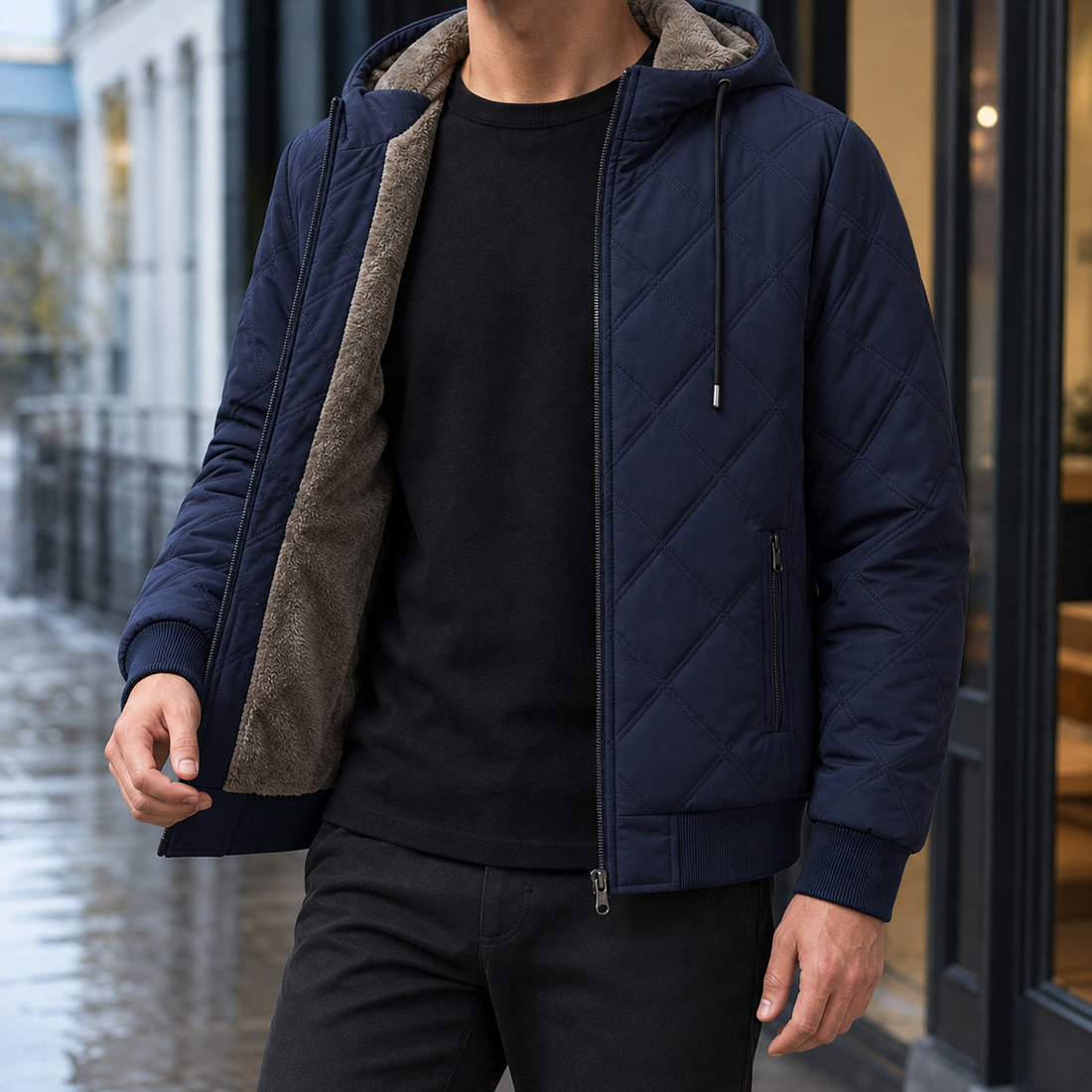 Austin Quilted Jacket - Dark Blue