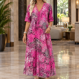 Leonie-Hope Relaxed Midi Dress - Rose Red
