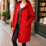 Zelda-Elise Hooded Overcoat - Red