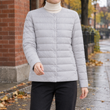 Oriane-Skye Quilted Jacket - Light Gray