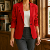 Natalia-Grace Tailored Blazer - Red