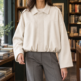 Riley-Skye Suede Bomber Jacket - Off White