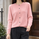 Astrid-Kate Wool Cardigan - Shrimp Pink