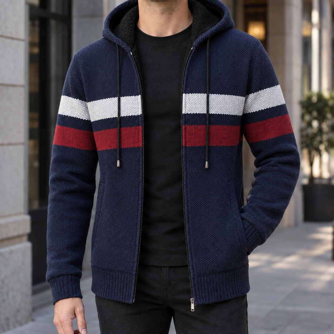 Matteo Hooded Hoodie - Navy Blue