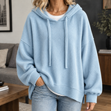 Tara Ribbed Hoodie - Sky Blue