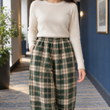 Sylvaine-Jane Straight Leg Pants - Plaid Green