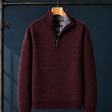 Rocco Quarter-Zip Sweater - Red