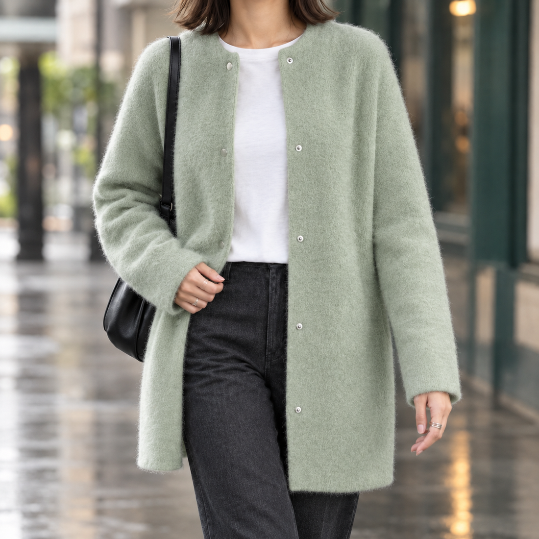 Lillian Brushed Cardigan - Light Green