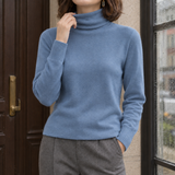 Arwen-Claire Wool Turtleneck Sweater - Mist Blue