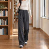 Carlotta-June Wide Leg Pants - Dark Gray-mop
