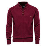 Benedict Zip Cardigan - Burgundy