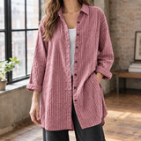 Leontine Relaxed Shirt - Rust Striped