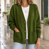 Cassidy V-Neck Cardigan - Army Green