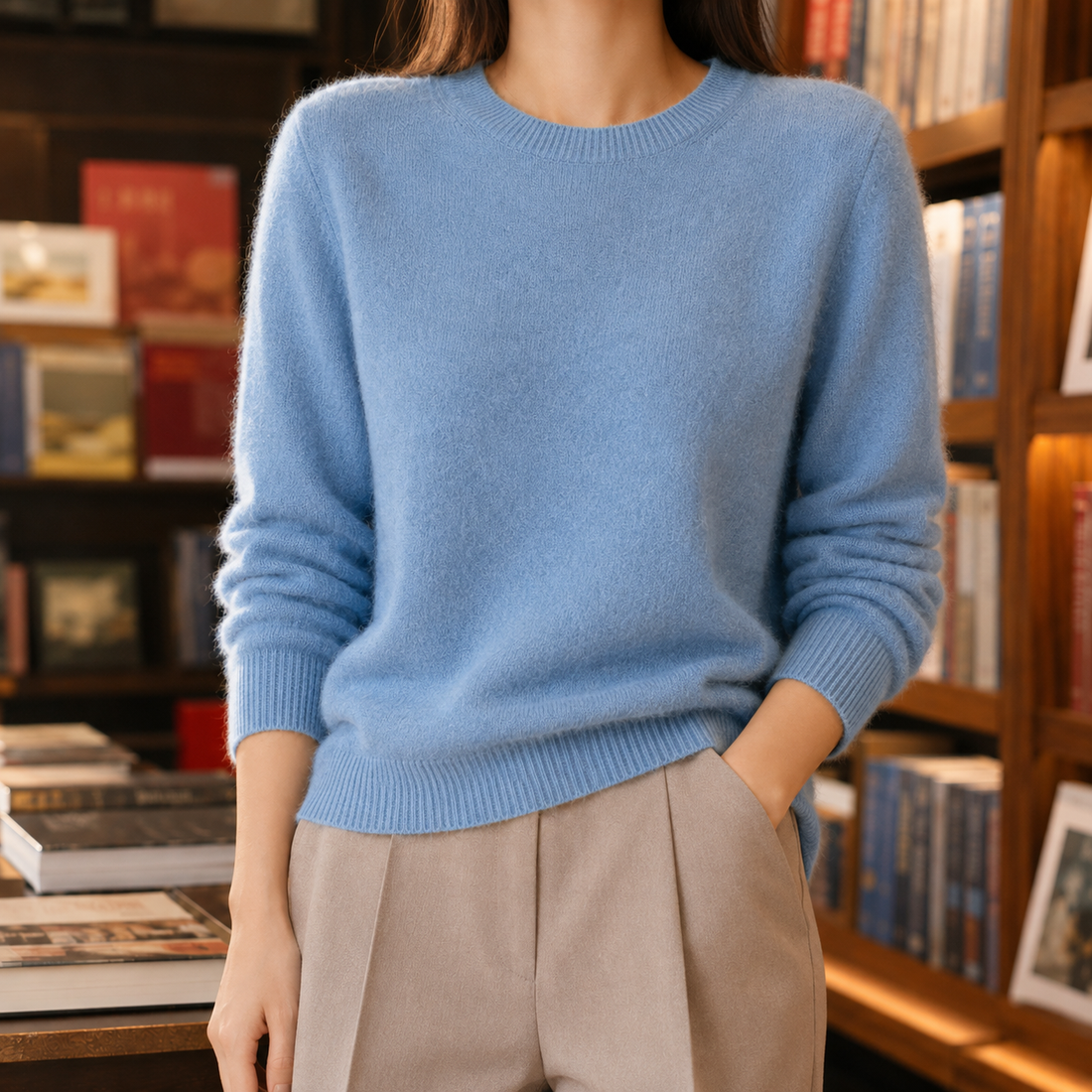 Elodie Wool Sweater - Haze Blue