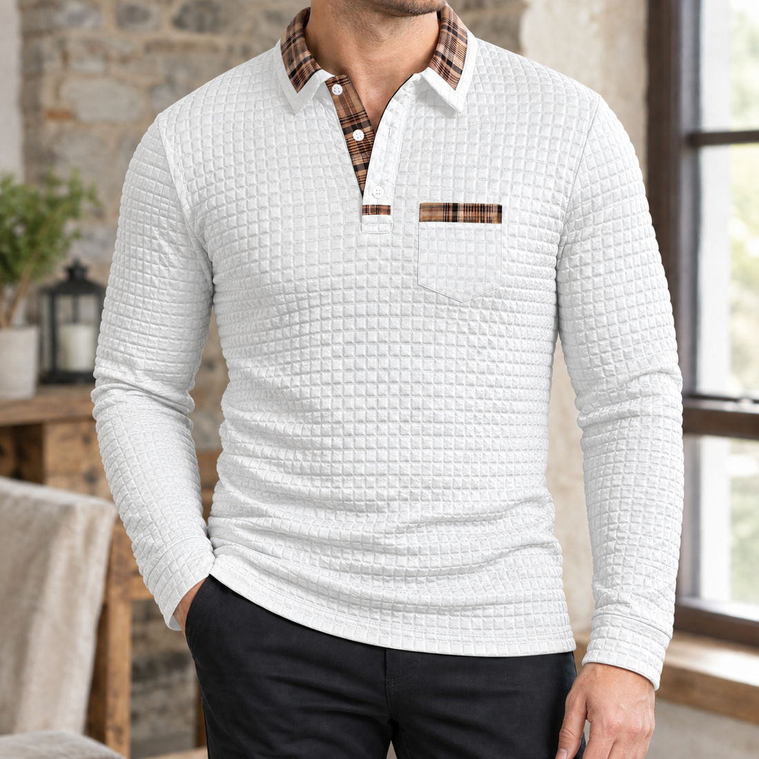 Dorian Textured Polo - White