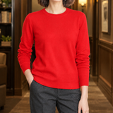 Severine Crew Neck Sweater - Bright Red
