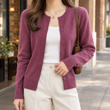 Catriona-Rae Fine Knit Cardigan - Plum Purple