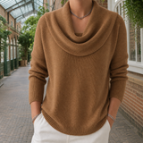 Alec Cowl Neck Sweater - Brown