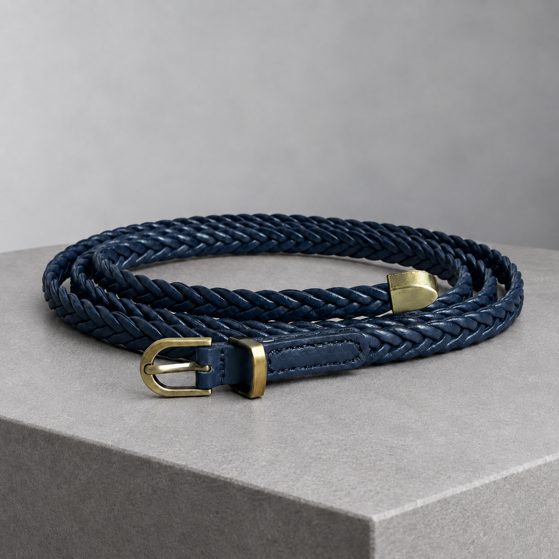 Bertani Braided Belt - Navy