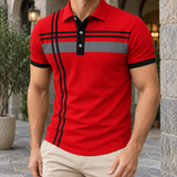 Hudson Striped Polo - Red
