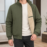 Harlan Stand Collar Jacket - Olive Green
