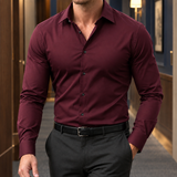 Romano Slim Fit Shirt - Wine Red