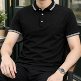 Marcus Relaxed Polo - Black Solid