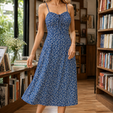 Thomasina Floral Midi Dress - Blue