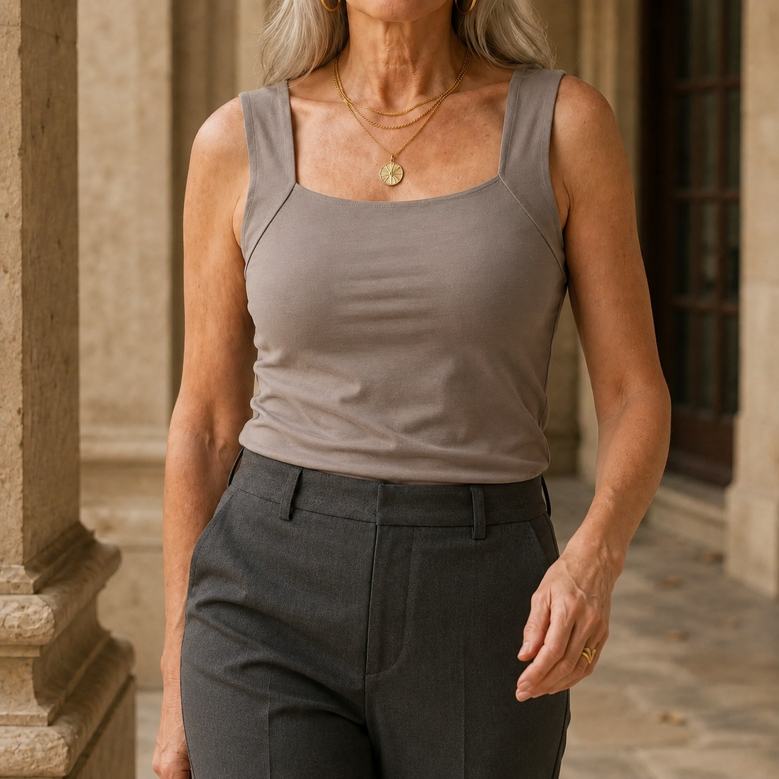 Tallulah-Jade Built-In Tank - Taupe