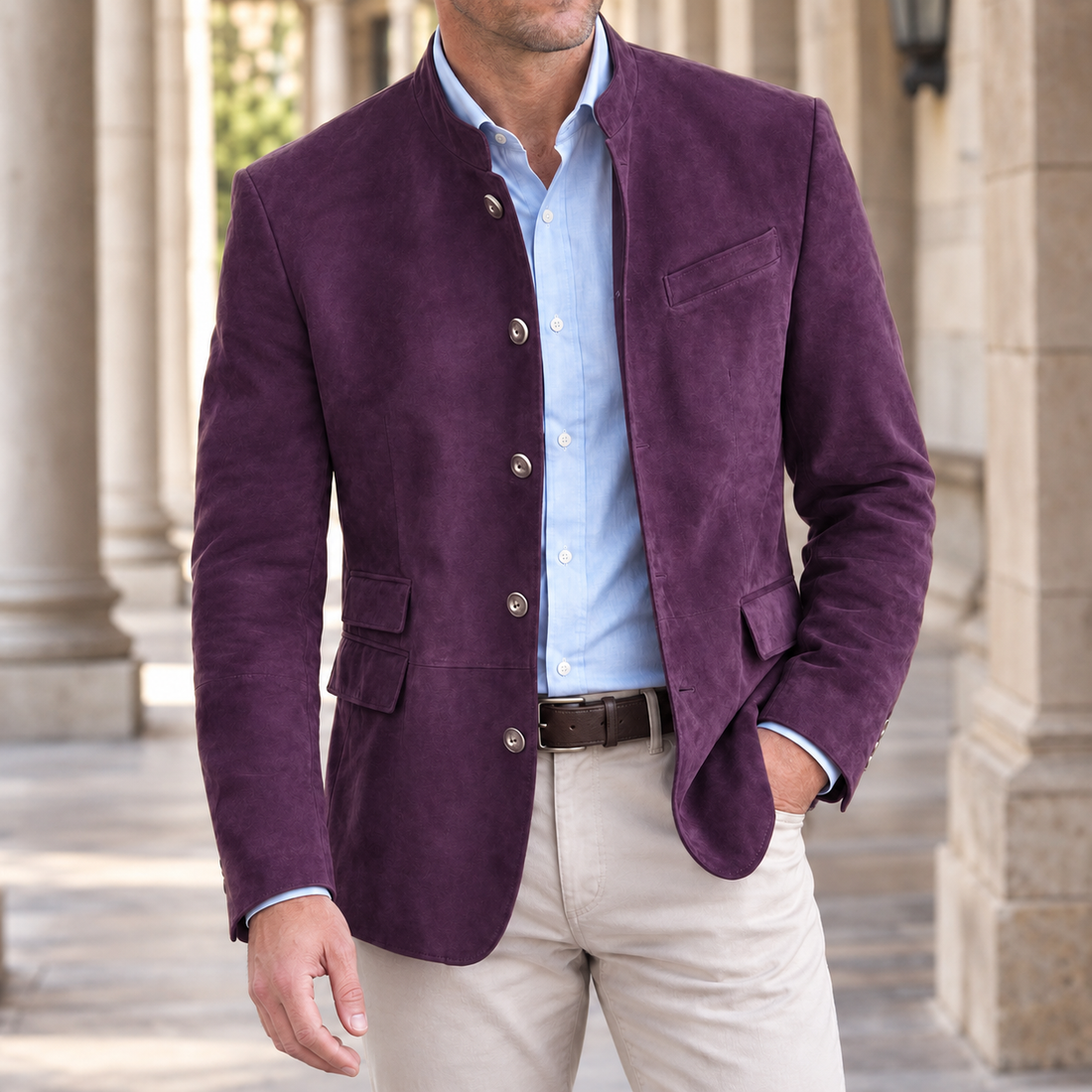 Raoul Mandarin Blazer - Purple