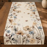Taormina Botanical Table Runner - Muted Taupe Floral